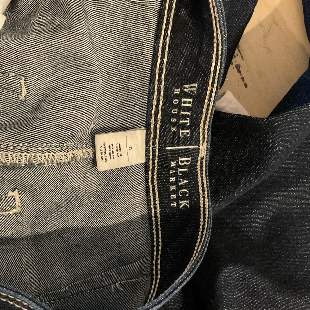 White House Black Market Dark Blue Flare Jeans - Picture 3 of 5